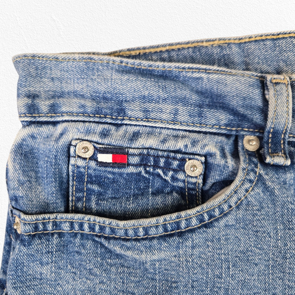 1990s Vintage Tommy Hilfiger Light Wash High Rise Capri Straight Jeans Size 12 - Picture 3 of 8